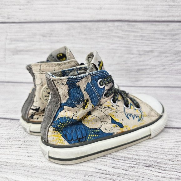 RARE‎ Converse All-Star DC Comic BATMAN Hi Shoes Toddler Size 6 - Picture 5 of 10